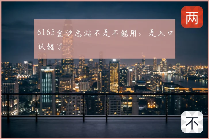 6165金沙总站不是不能用，是入口认错了